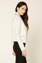 Forever21 Laced Faux Leather Moto Jacket