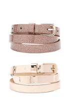 Forever21 Faux Patent Leather Skinny Belt Set