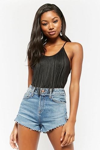 Forever21 Fringe Cami Bodysuit