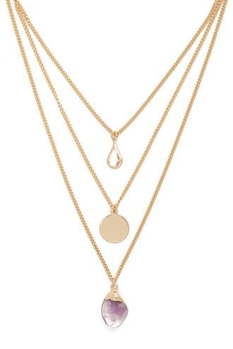 Forever21 Layered Faux Crystal Necklace
