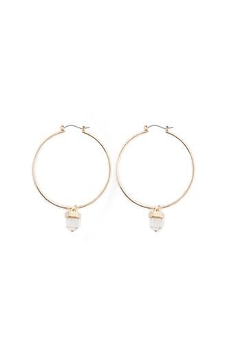Forever21 Faux Crystal Hoop Earrings
