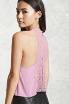 Forever21 Lace-panel Cropped Cami