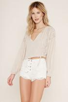 Forever21 Women's  Lace-up Crochet Shorts