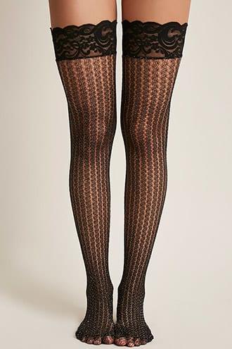 Forever21 Cable Knit Thigh High Tights