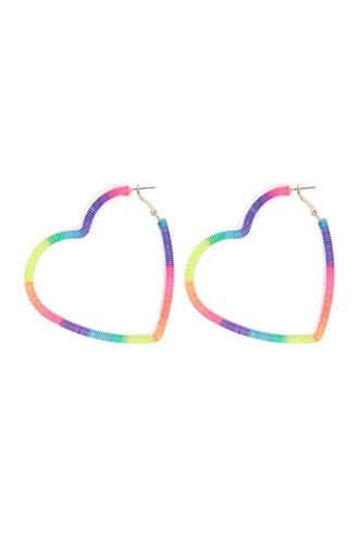 Forever21 Multicolor Heart Drop Earrings