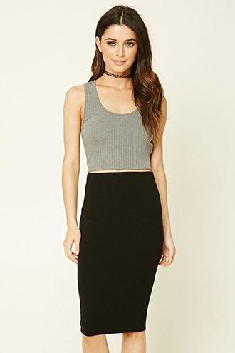 Forever21 Women's  Black Stretch-knit Bodycon Skirt