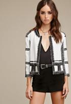 Forever21 Embroidered Collarless Jacket