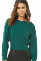 Forever21 Fleece Knit Raw-cut Top
