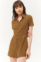 Forever21 Houndstooth Button-front Romper