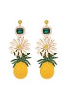 Forever21 Tiered Floral & Pineapple Drop Earrings