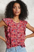 Forever21 Floral Print Ruffle Top