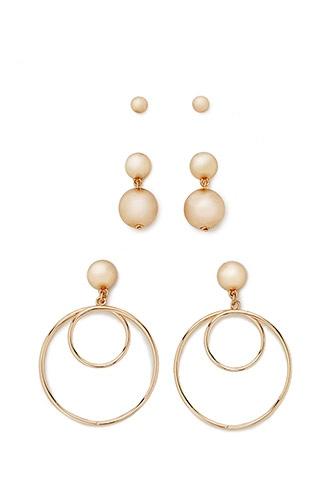 Forever21 Geo Cutout Drop Earring Set