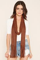 Forever21 Faux Suede Fringed Scarf