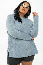 Forever21 Plus Size Hooded French Terry Oil Wash Top