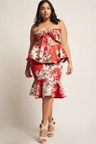 Forever21 Plus Size Fluted Floral Skirt