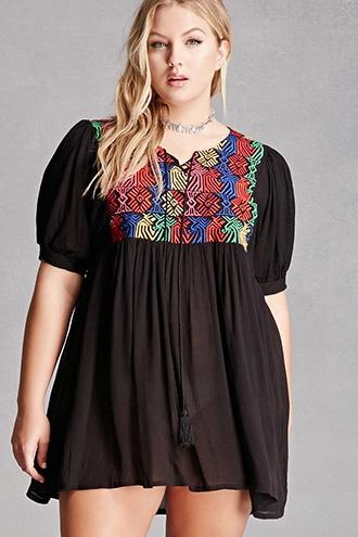Forever21 Velzera Embroidered Tunic