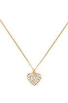 Forever21 Gold & Clear Heart Pendant Necklace