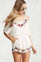 Forever21 Floral Open-shoulder Romper