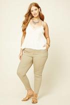 Forever21 Plus Women's  Khaki Plus Size Patch Pocket Pants