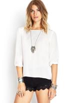 Forever21 Lace-back Embroidered Top