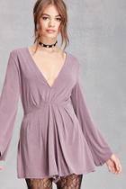 Forever21 Women's  Grape Deep V-neck Romper