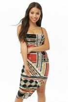 Forever21 Scarf Print Striped Velvet Dress