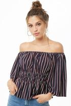 Forever21 Striped Bell-sleeve Off-the-shoulder Top