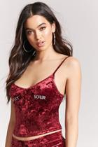 Forever21 Velvet Sweet Sour Graphic Top