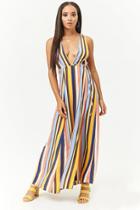 Forever21 Multi-striped Maxi Wrap Dress