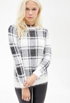 Forever21 Plaid Fuzzy Knit Sweater