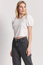 Forever21 Pinhole Puff-sleeve Top