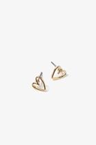 Forever21 Heart Outline Stud Earrings
