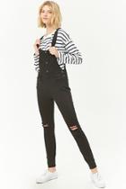 Forever21 Skinny Distressed Overalls