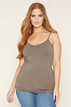 Forever21 Plus Women's  Charcoal Plus Size V-neck Cami
