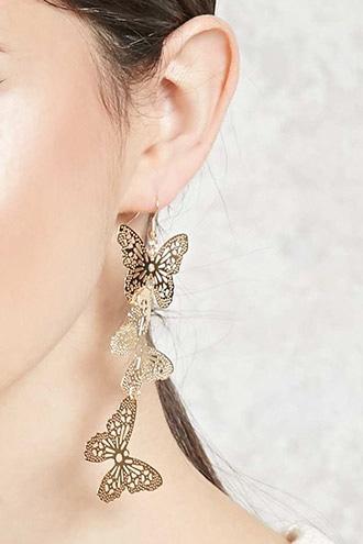 Forever21 Butterfly Drop Earrings