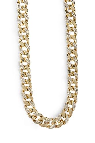 Forever21 Men Techno Pave Curb Chain Necklace