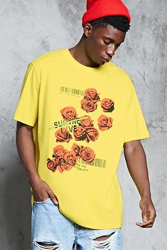 Forever21 Rose Graphic Print Tee
