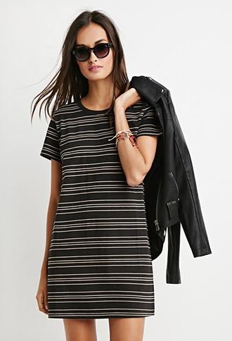 Forever21 Cutout-back Striped T-shirt Dress