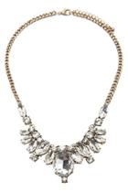 Forever21 Gold & Clear Faux Stone Statement Necklace