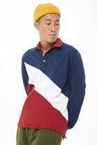 Forever21 Long Sleeve Colorblock Polo