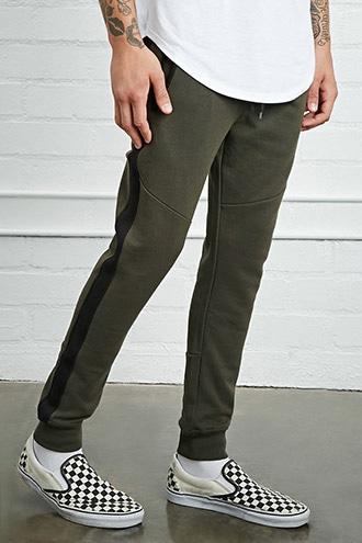 21 Men Men's  Contrast Striped Sweatpants