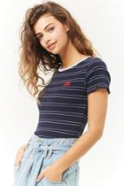 Forever21 Lucky Hearts Lettuce-edge Tee