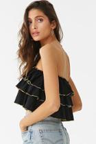 Forever21 Tiered Smocked Lettuce-edge Tube Top