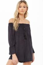 Forever21 Faux Suede Peasant Romper