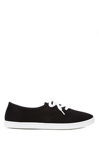 Forever21 Women's  Black Low-top Canvas Sneakers