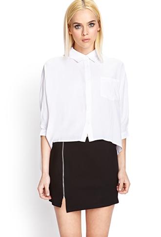 Forever21 Slanted Side-zip Miniskirt
