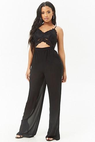 Forever21 Lace Cutout Cami Jumpsuit