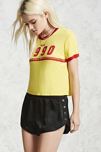 Forever21 Snap-button Satin Shorts