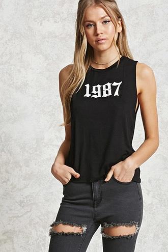Forever21 1987 Raw-cut Graphic Tank