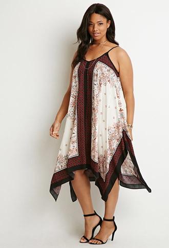 Forever21 Plus Paisley Print Trapeze Dress